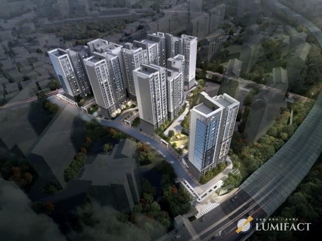 리모델링 사업계획이 최종 승인된 '수지뜨리에체 아파트' 조감도